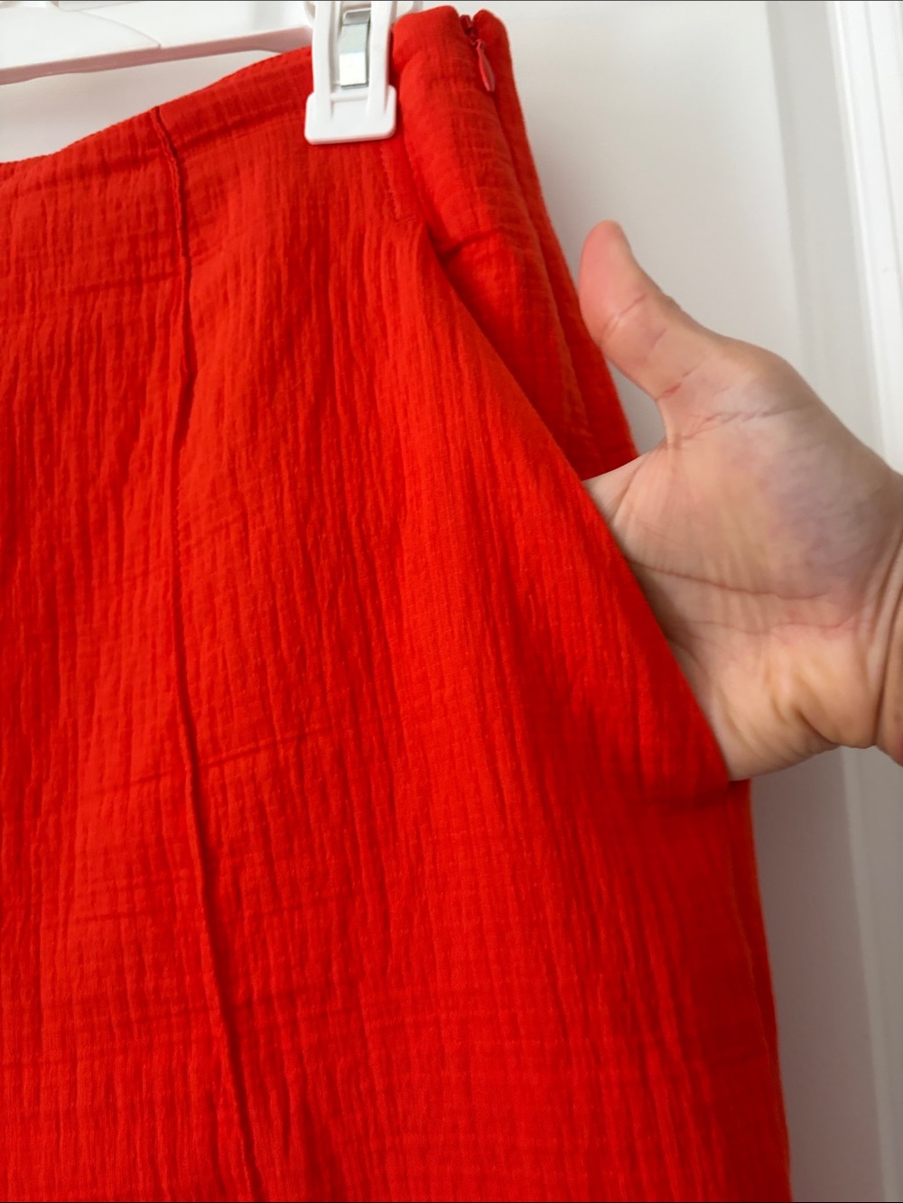 Maeve Anthropologie Textures Red Orange Wide-Leg Pants - Picture 4 of 5